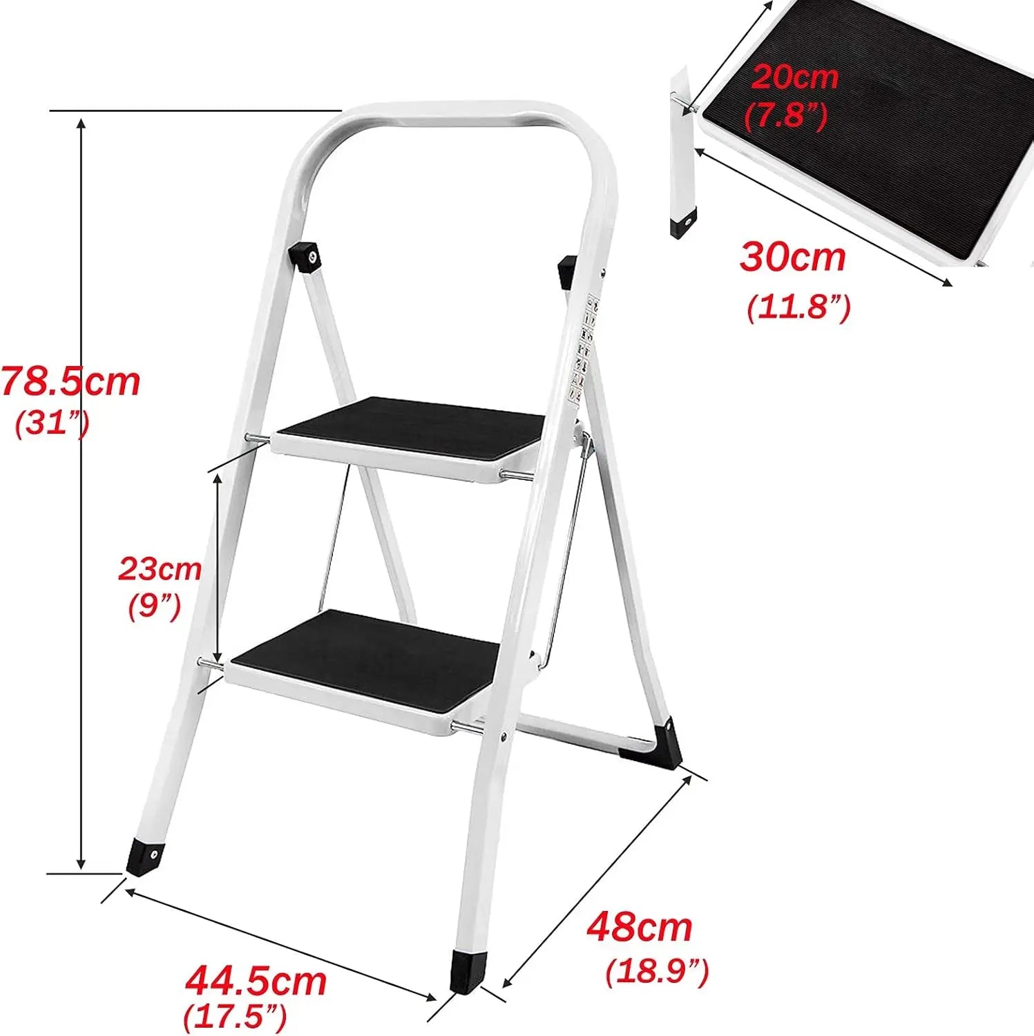 2-4 Steps Ladder Portable Foldable Anti Slip Feet for Indoor Outdoor Use - Homes Must Haves