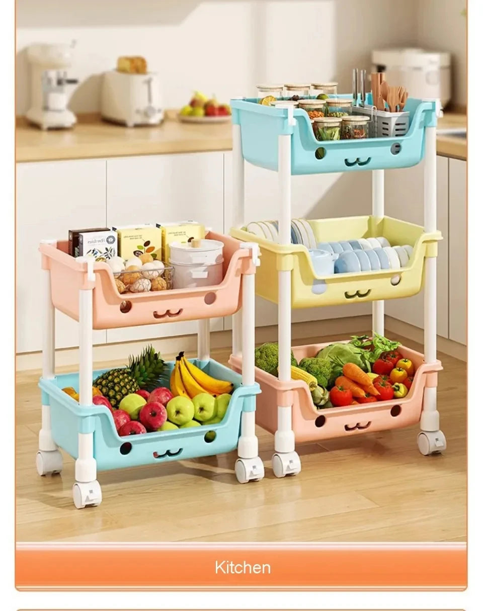 Toy Storage Trolley Bookshelf Snack Rack For Children - Homes Must Haves