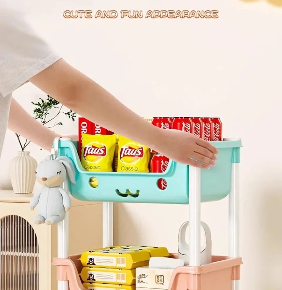 Toy Storage Trolley Bookshelf Snack Rack For Children - Homes Must Haves