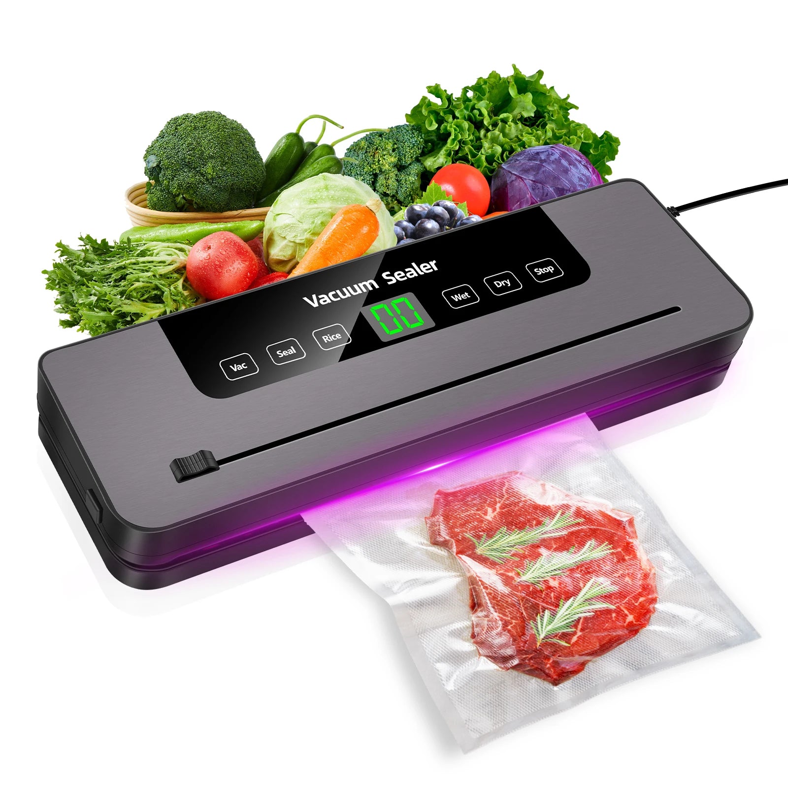 Automatic Electric Vacuum Sealing Machine for Vaccum Packing Saver With 10 Free Sealing Bags - Homes Must Haves