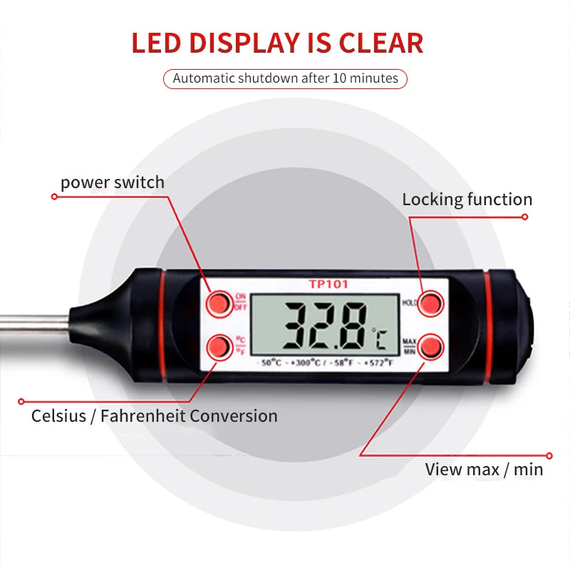 Digital Food Thermometer - Probe Type £9.99 - Homes Must Haves