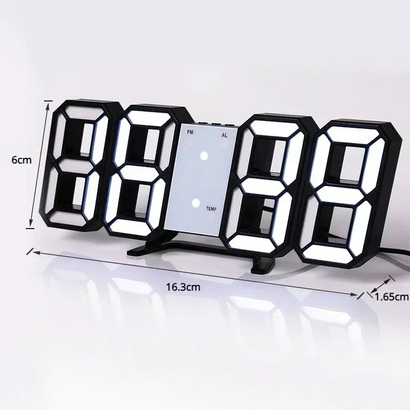 3D LED Digital Clock Wall Decoration Glow Night Mode - Homes Must Haves