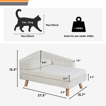 Elevated Waterproof Pet Sofa Bed with Soft Cozy Pad & Sturdy Wood Legs - Homes Must Haves