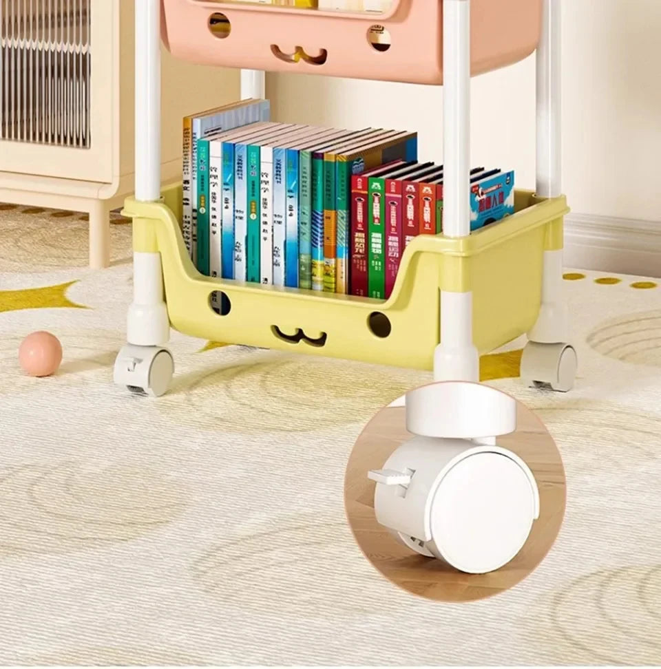 Toy Storage Trolley Bookshelf Snack Rack For Children - Homes Must Haves