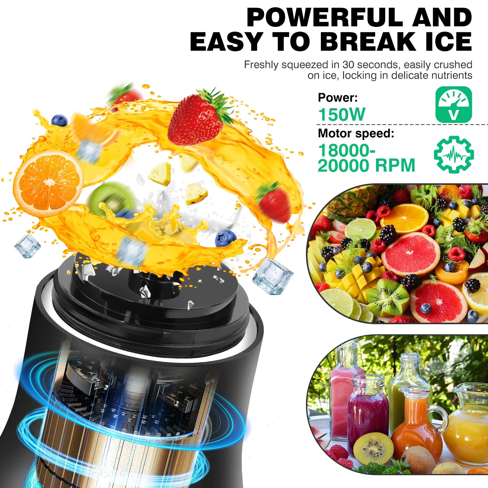 600ml Portable Mini Blender – USB Rechargeable, Travel Smoothie Maker, Ice-Crushing Power - Homes Must Haves