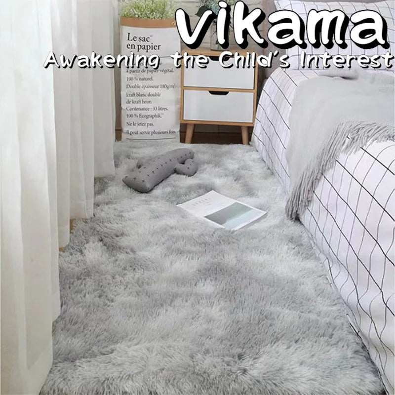 Soft Fluffy Silk Wool Decorative Rug - Bedroom/Coffee Table Rug - Homes Must Haves