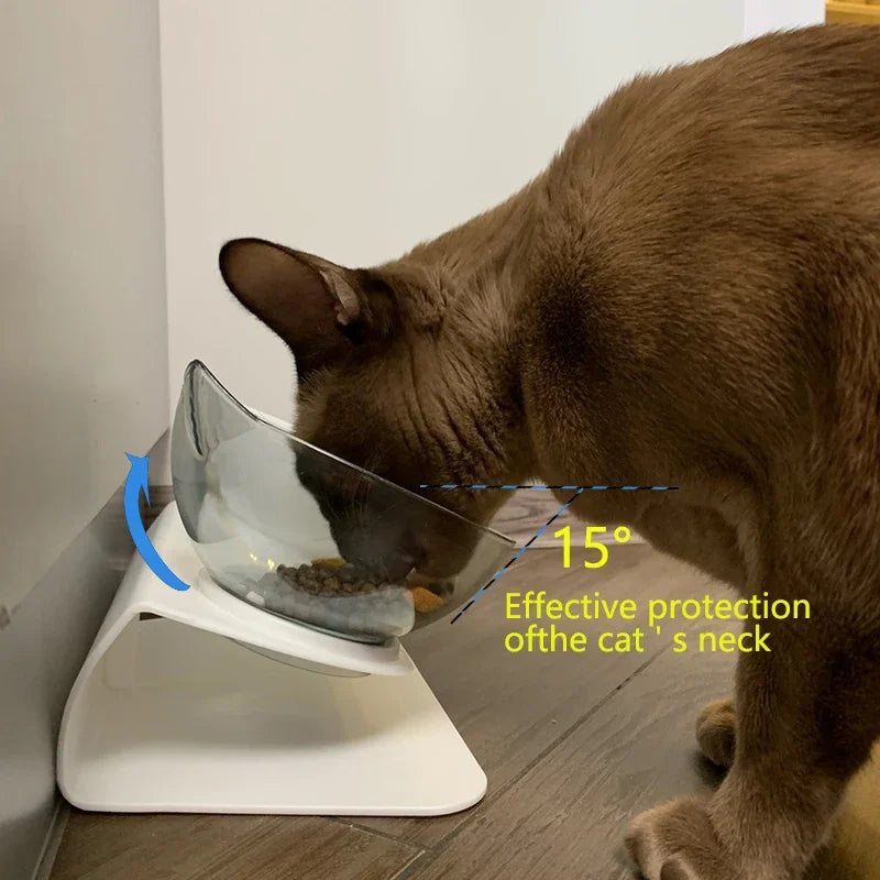 Non-Slip Slanted Cat & Dog Food / Water Bowl With Stand - Anti-Spill - Homes Must Haves