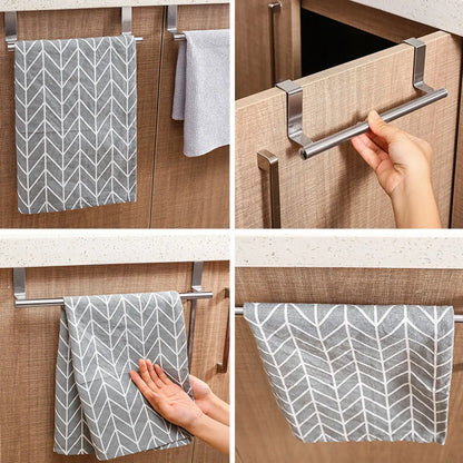 Kitchen Cabinet Door Hanging Towel Rack - Stainless Steel - Homes Must Haves