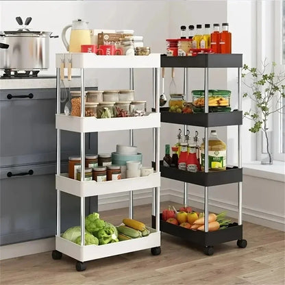 Slim Kitchen / Bathroom Storage Cart On Wheels - Suitable for Tight Spaces - Homes Must Haves