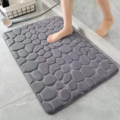 3D Non Slip Cobblestone Embossed Bathroom Mat - Homes Must Haves