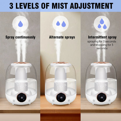 3-in-1 Cool Mist Humidifier, 3L Quiet Operation for Bedroom, Home, and Plants - Homes Must Haves