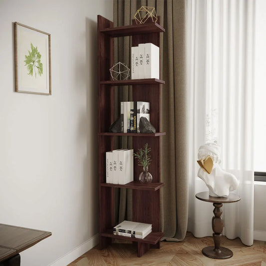 Modern 5-Tier Corner Bookshelf Shelf Unit - Homes Must Haves