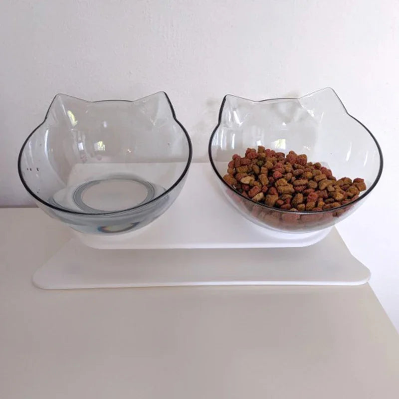 Non-Slip Slanted Cat & Dog Food / Water Bowl With Stand - Anti-Spill - Homes Must Haves