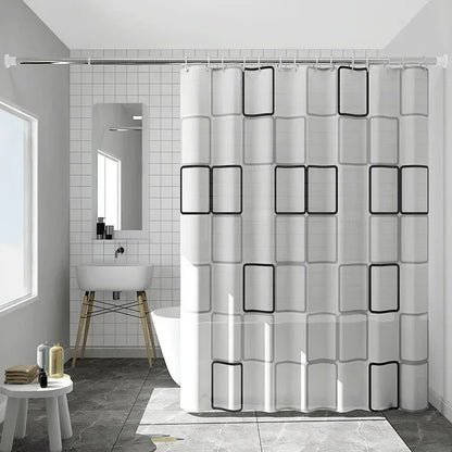 Waterproof Shower Curtain Mildew Proof Durable Bathroom Screens With Hooks - Homes Must Haves