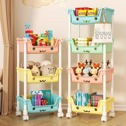 Toy Storage Trolley Bookshelf Snack Rack For Children - Homes Must Haves