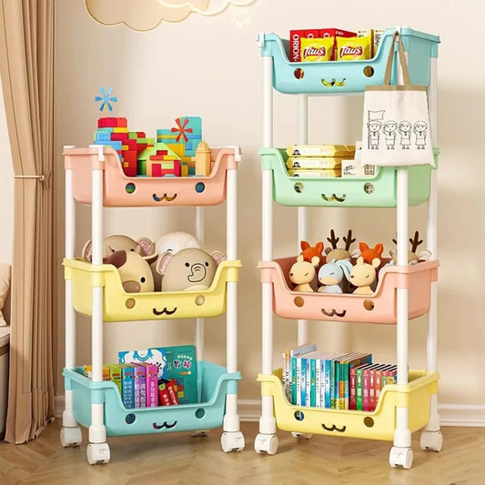 Toy Storage Trolley Bookshelf Snack Rack For Children - Homes Must Haves