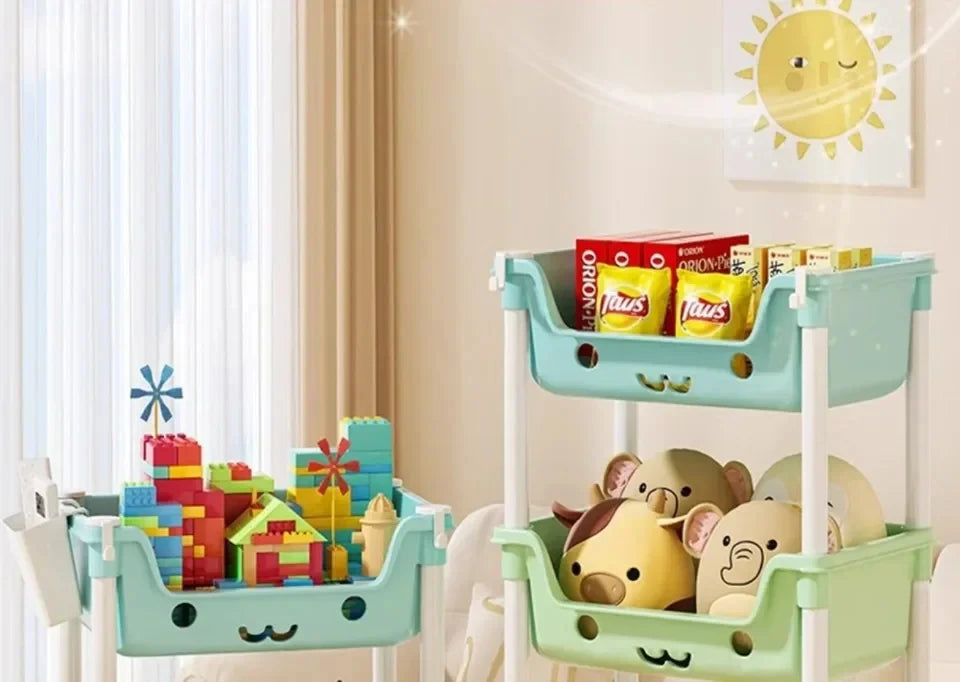 Toy Storage Trolley Bookshelf Snack Rack For Children - Homes Must Haves