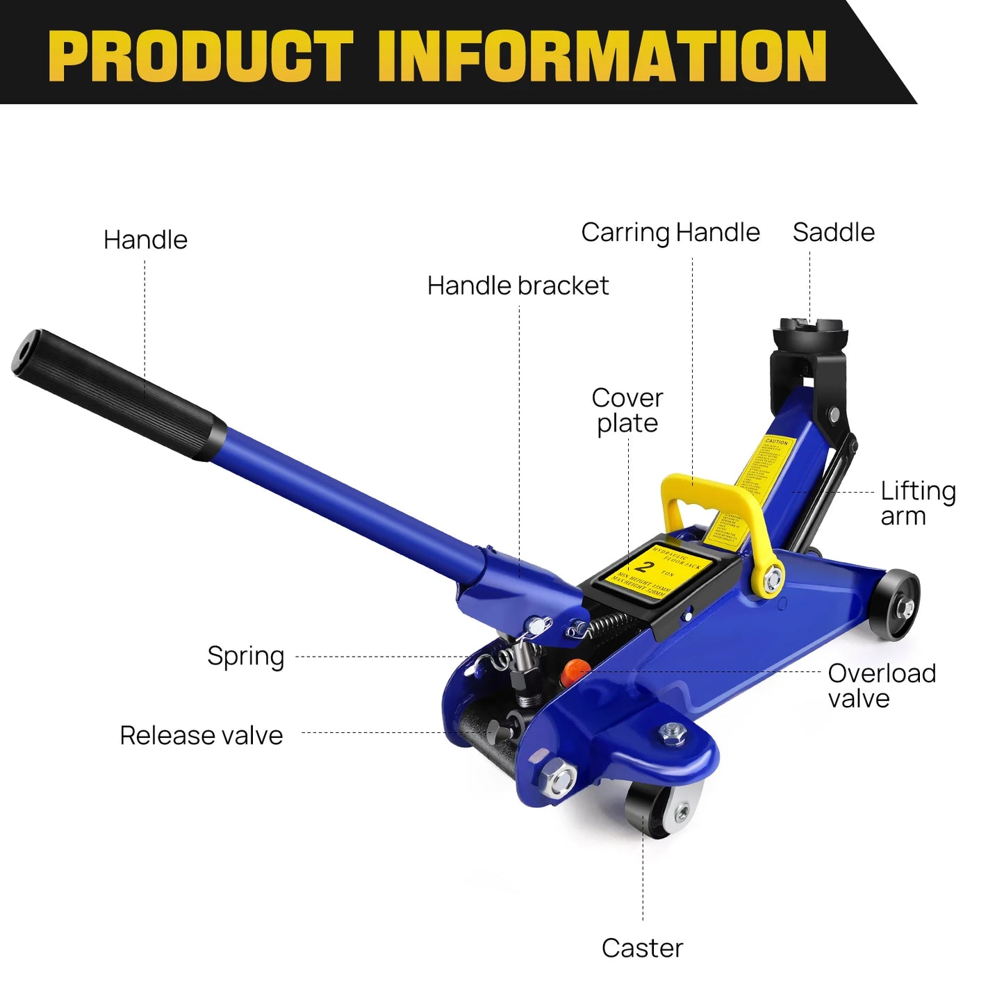 2-Ton Hydraulic Trolley Jack – Heavy Duty Floor Jack - Homes Must Haves