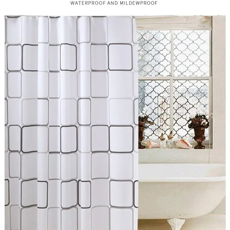 Waterproof Shower Curtain Mildew Proof Durable Bathroom Screens With Hooks - Homes Must Haves