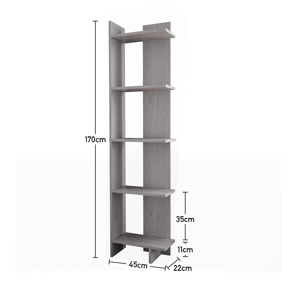 Modern 5-Tier Corner Bookshelf Shelf Unit - Homes Must Haves