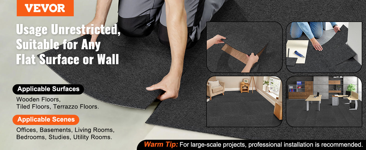 Carpet Tiles Peel & Stick Self Adhesive Soft Padded Carpet Tiles - Homes Must Haves