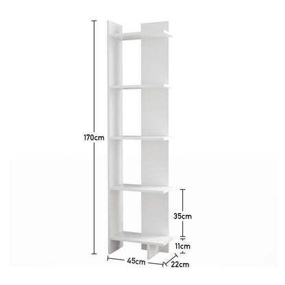 Modern 5-Tier Corner Bookshelf Shelf Unit - Homes Must Haves